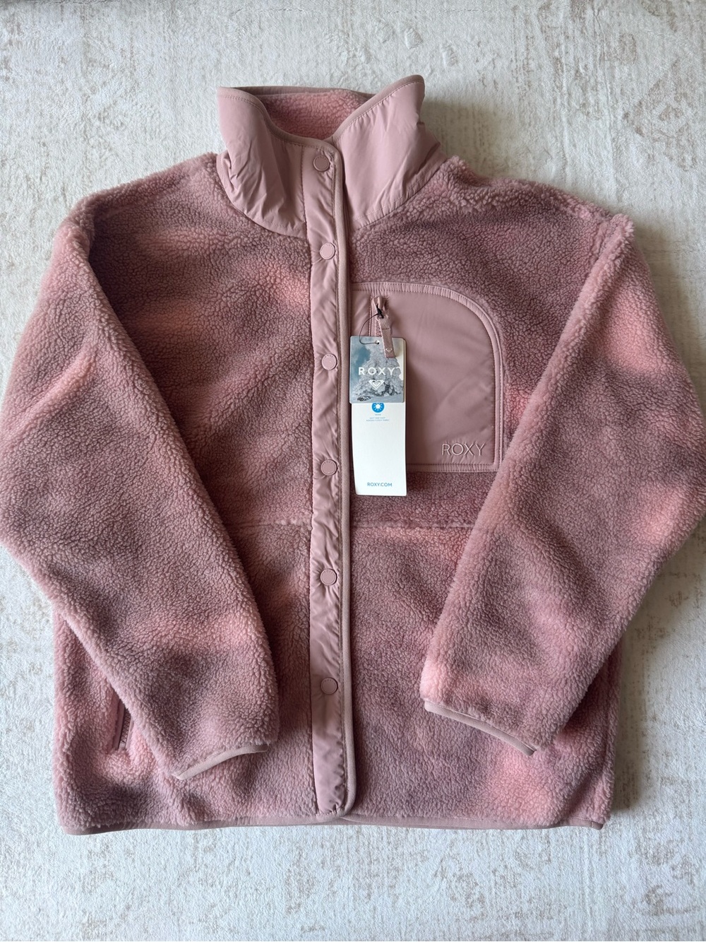 Roxy Axel Bonded Sherpa Fleece Pink XS NWT